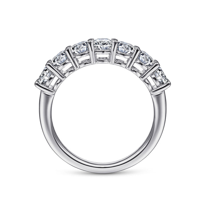 Gabriel & Co. AN14954W44JJ 14K White Gold 7 Stone Oval Diamond Anniversary Band