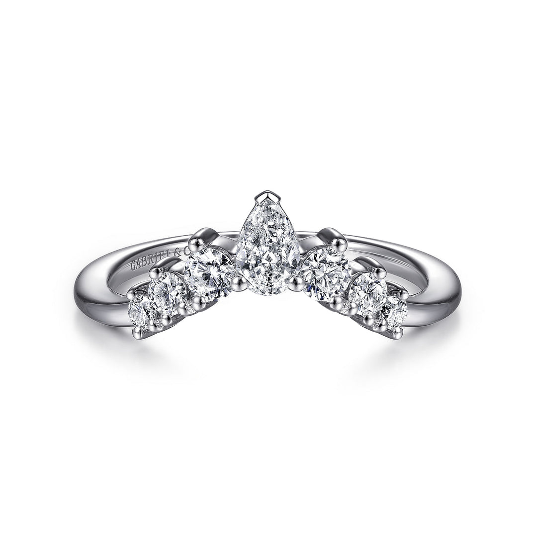 Gabriel & Co. AN15303W44JJ 14K White Gold Curved Diamond Anniversary Band