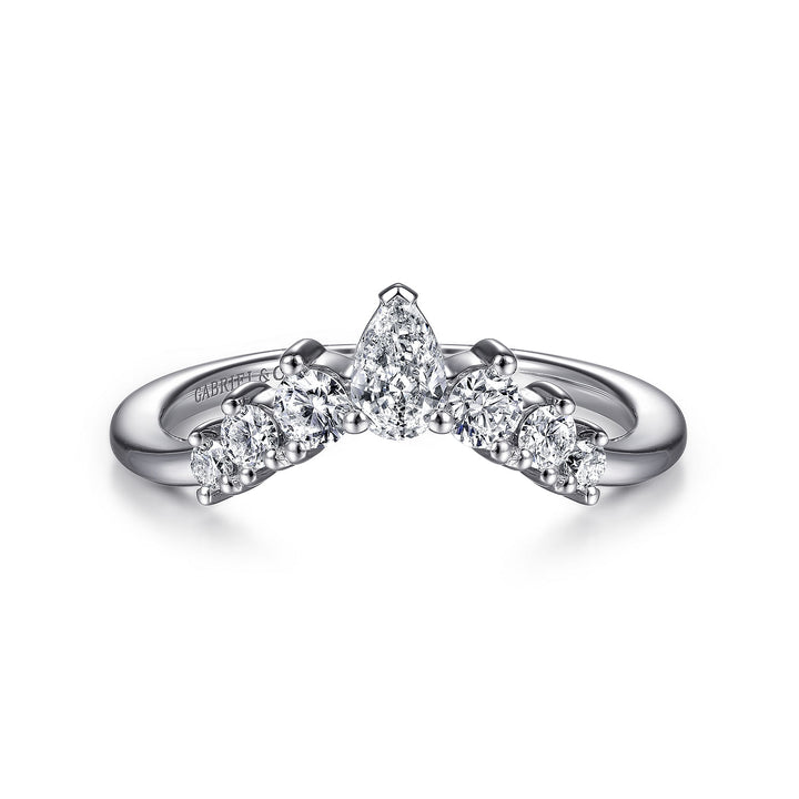 Gabriel & Co. AN15303W44JJ 14K White Gold Curved Diamond Anniversary Band