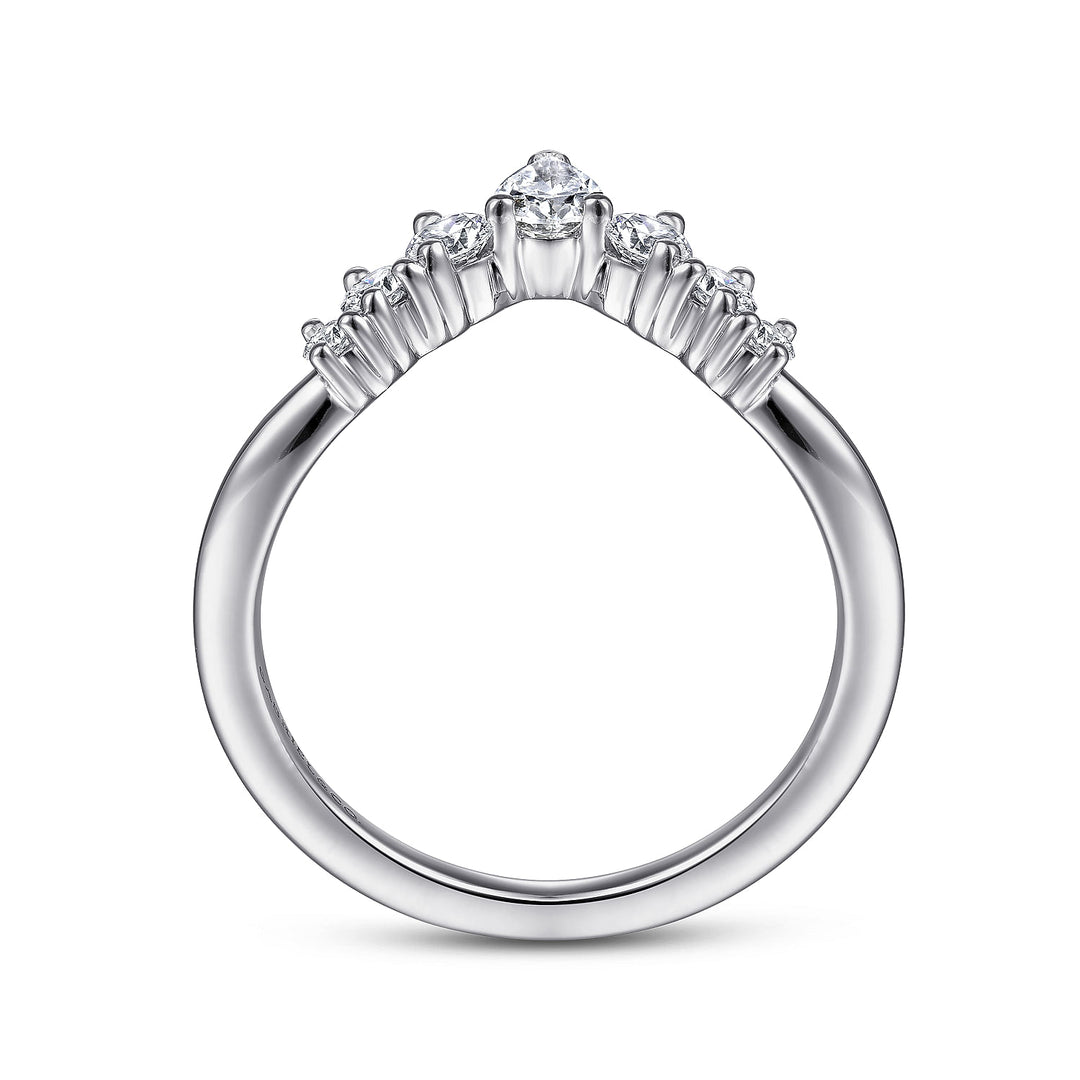 Gabriel & Co. AN15303W44JJ 14K White Gold Curved Diamond Anniversary Band