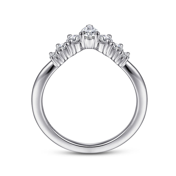 Gabriel & Co. AN15303W44JJ 14K White Gold Curved Diamond Anniversary Band