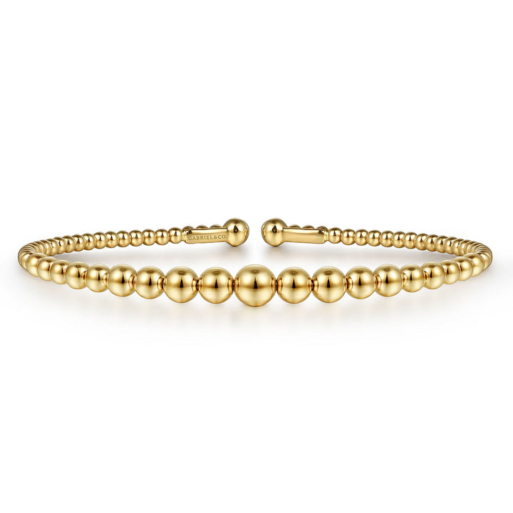 Gabriel & Co. BG4584 62Y4JJJ 14K Yellow Gold Bujukan Open Bangle in size 6.25