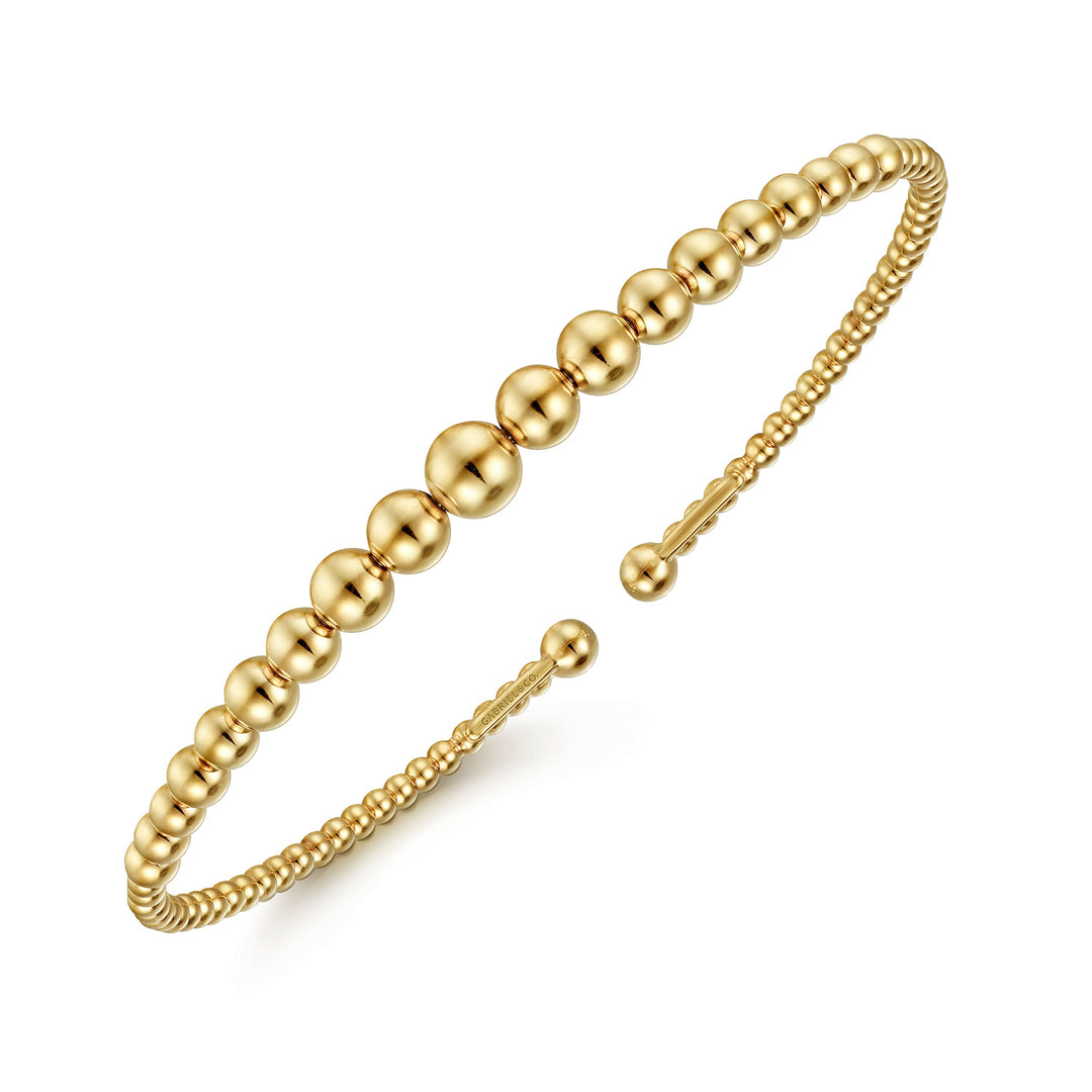 Gabriel & Co. BG4584 62Y4JJJ 14K Yellow Gold Bujukan Open Bangle in size 6.25