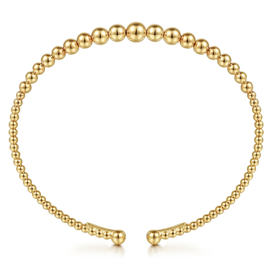 Gabriel & Co. BG4584 62Y4JJJ 14K Yellow Gold Bujukan Open Bangle in size 6.25