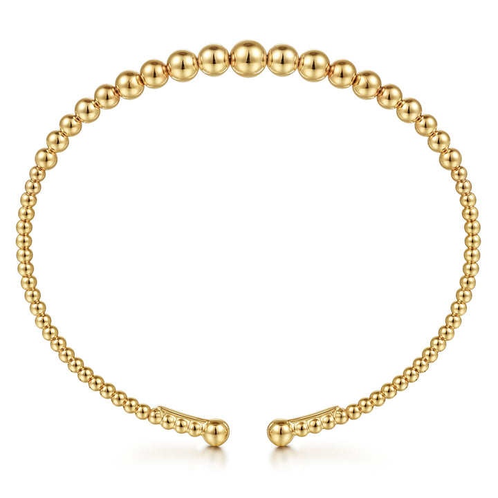 Gabriel & Co. BG4584 62Y4JJJ 14K Yellow Gold Bujukan Open Bangle in size 6.25