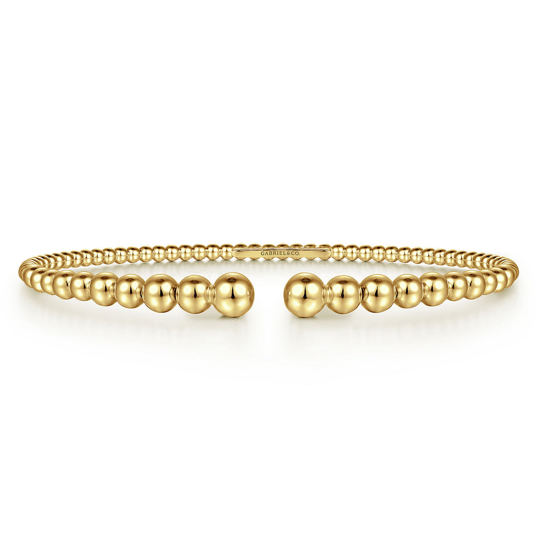Gabriel & Co. BG4585 62Y4JJJ 14K Yellow Gold Bujukan Open Bangle in size 6.25