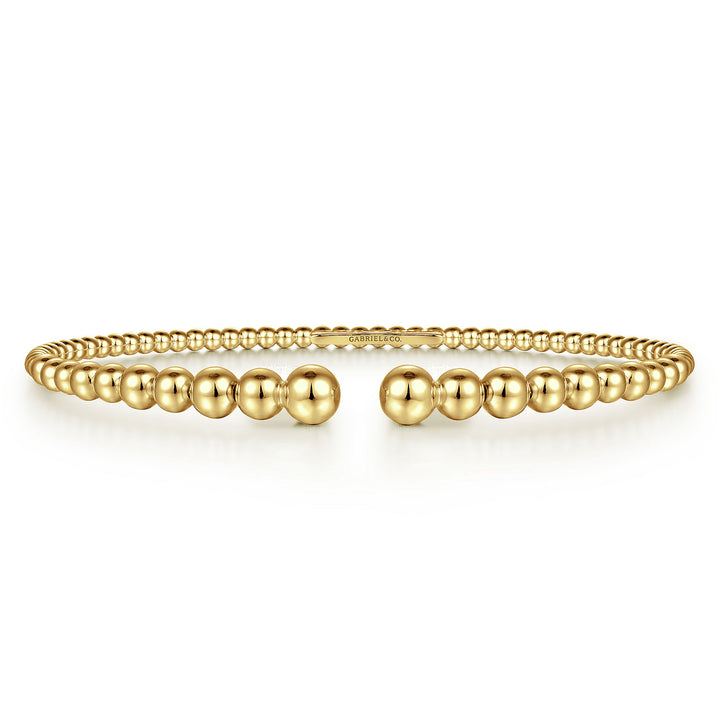 Gabriel & Co. BG4585 62Y4JJJ 14K Yellow Gold Bujukan Open Bangle in size 6.25