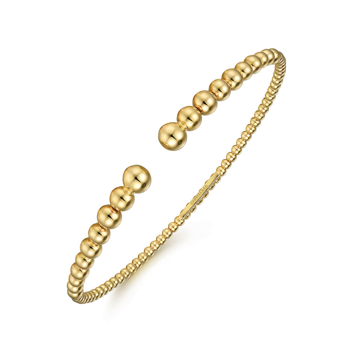 Gabriel & Co. BG4585 62Y4JJJ 14K Yellow Gold Bujukan Open Bangle in size 6.25