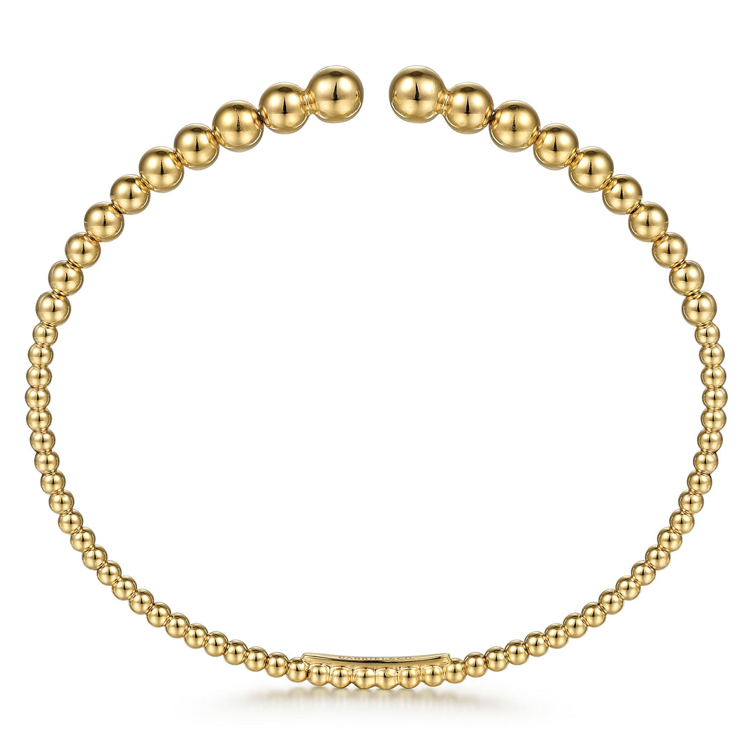 Gabriel & Co. BG4585 62Y4JJJ 14K Yellow Gold Bujukan Open Bangle in size 6.25
