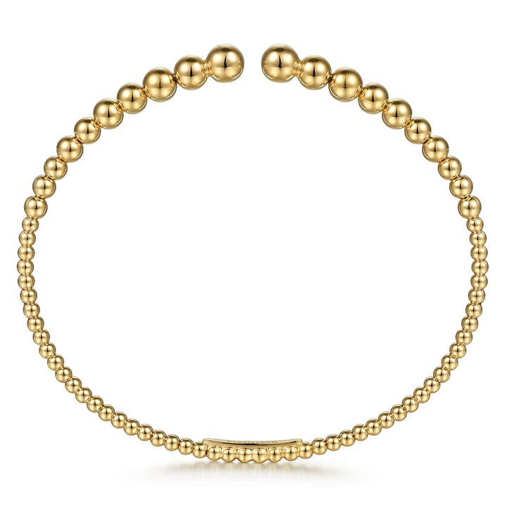 Gabriel & Co. BG4585 62Y4JJJ 14K Yellow Gold Bujukan Open Bangle in size 6.25