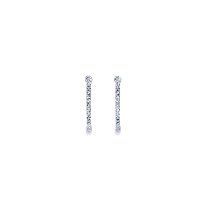 Gabriel & Co. EG10856W45JJ 14K White Gold Tiger Claw Set 20mm Round Inside Out Diamond Hoop Earrings
