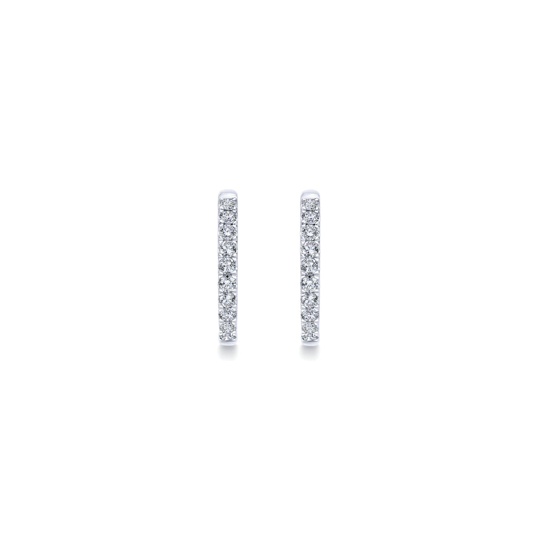 Gabriel & Co. EG10857W45JJ 14K White Gold Tiger Claw Set 20mm Round Inside Out Diamond Hoop Earrings
