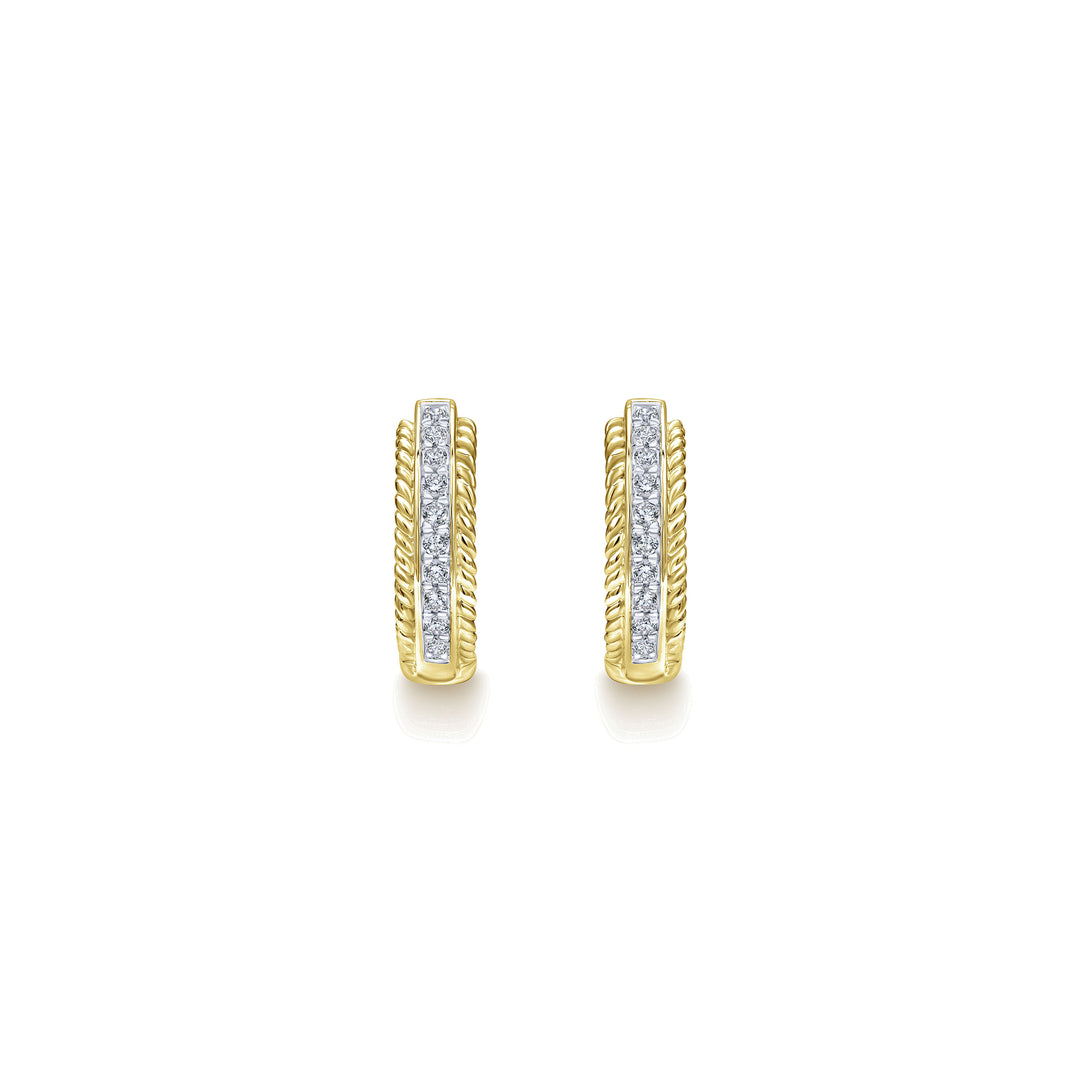 Gabriel & Co. EG10887Y45JJ 14K Yellow Gold 15mm Diamond Hoop Earrings