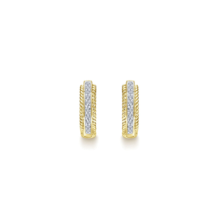 Gabriel & Co. EG10887Y45JJ 14K Yellow Gold 15mm Diamond Hoop Earrings