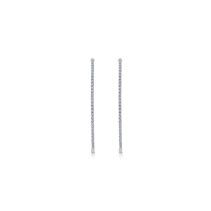 Gabriel & Co. EG11514W45JJ 14K White Gold French Pave  55mm Oval Inside Out Diamond Hoop Earrings