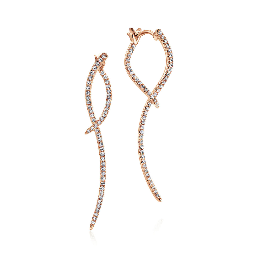 Gabriel & Co. EG12928K45JJ 14K Rose Gold Sculptural Diamond Drop Earrings
