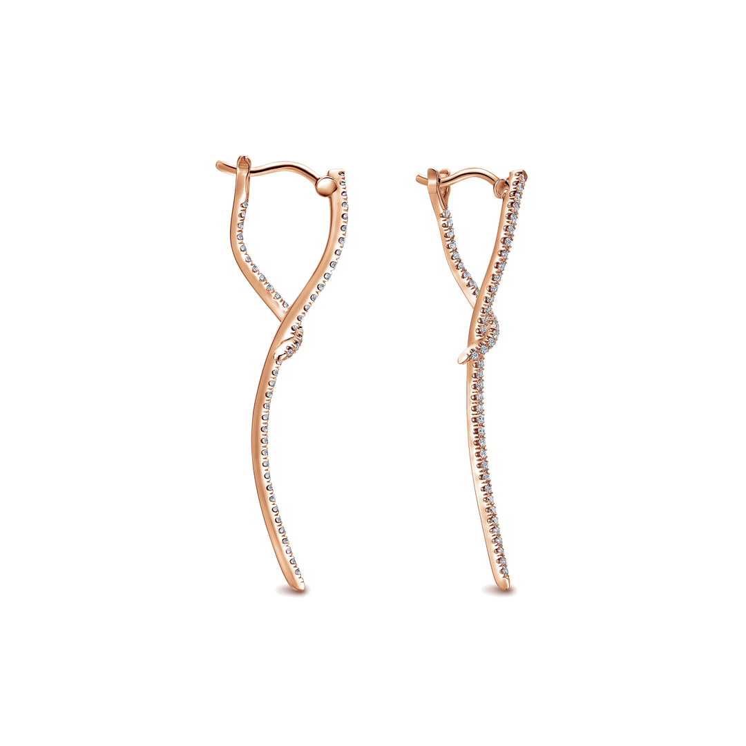 Gabriel & Co. EG12928K45JJ 14K Rose Gold Sculptural Diamond Drop Earrings