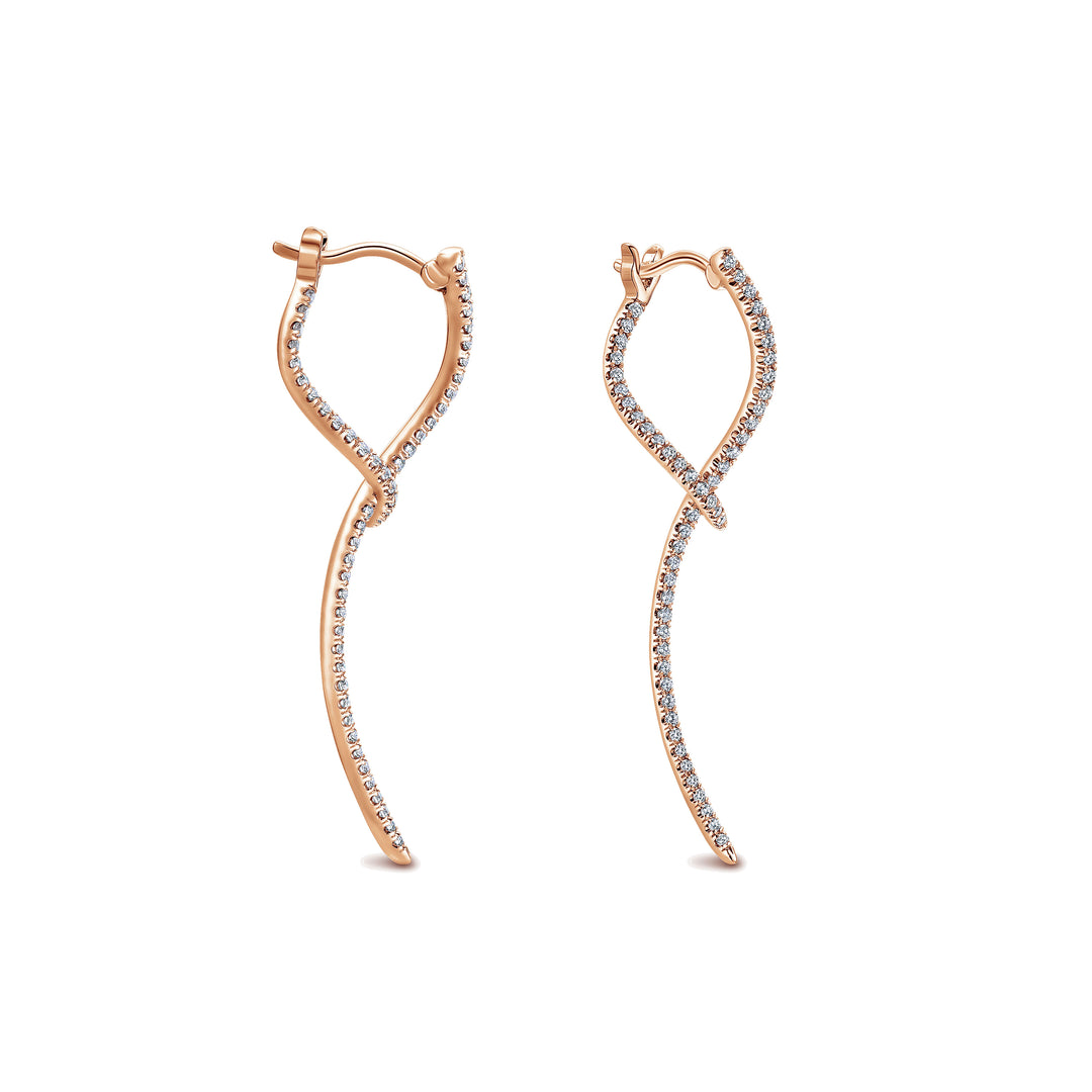 Gabriel & Co. EG12928K45JJ 14K Rose Gold Sculptural Diamond Drop Earrings