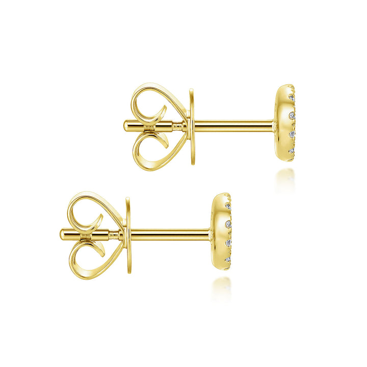 Gabriel & Co. EG12966Y45JJ 14K Yellow Gold Round Cluster Diamond Stud Earrings