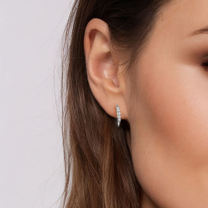 Gabriel & Co. EG13327W45JJ 14K White Gold Classic Round 15mm Diamond Huggies