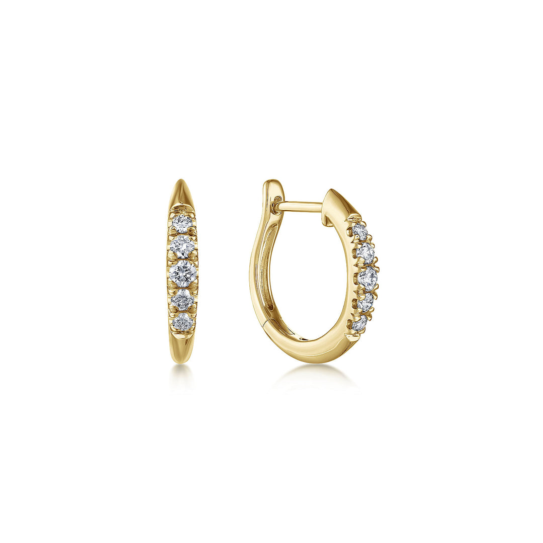 Gabriel & Co. EG13327Y45JJ 14K Yellow Gold Classic Round 15mm Diamond Huggies