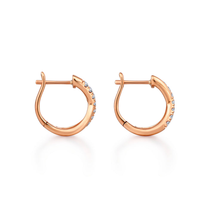Gabriel & Co. EG13328K45JJ 14K Rose Gold Twisted 15mm Diamond Huggies