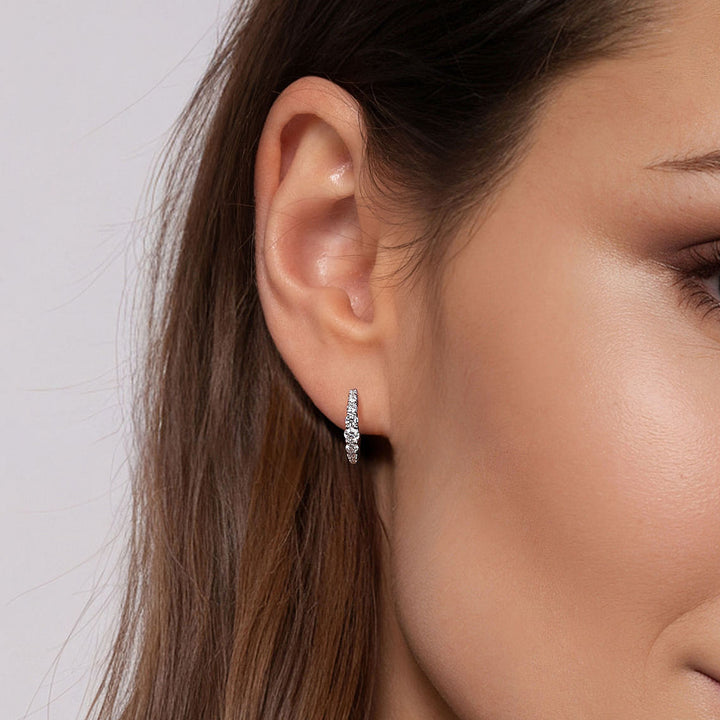 Gabriel & Co. EG13648W45JJ 14K White Gold 13mm Classic Diamond Huggies