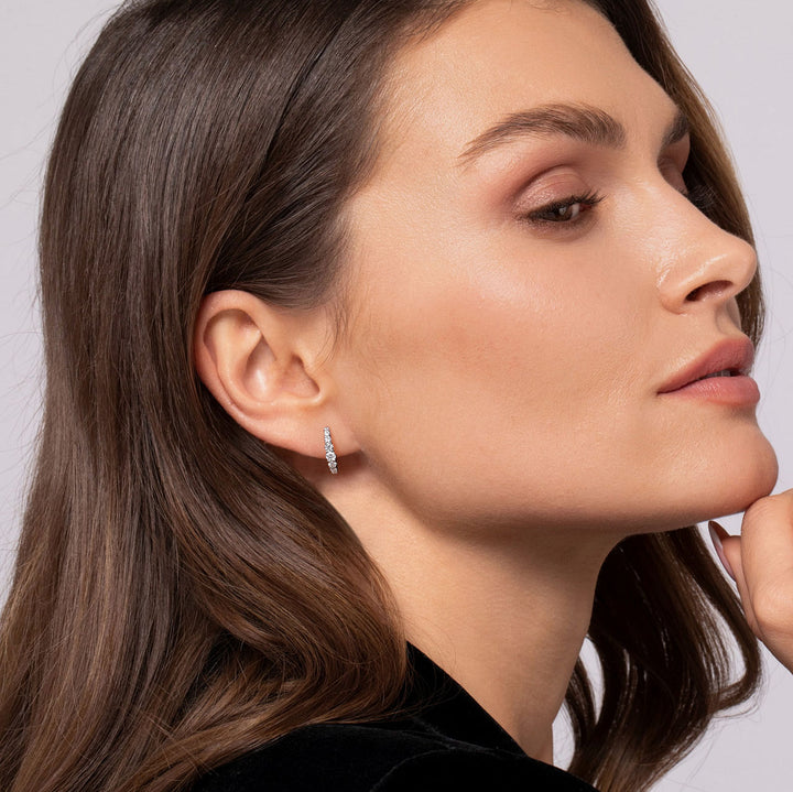 Gabriel & Co. EG13648W45JJ 14K White Gold 13mm Classic Diamond Huggies