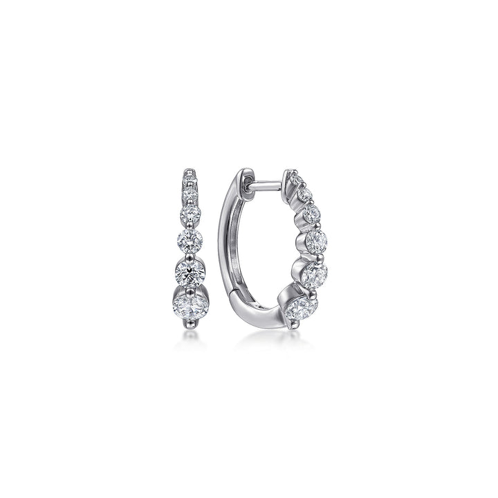 Gabriel & Co. EG13836W45JJ 14K White Gold 15mm Round Diamond Huggies