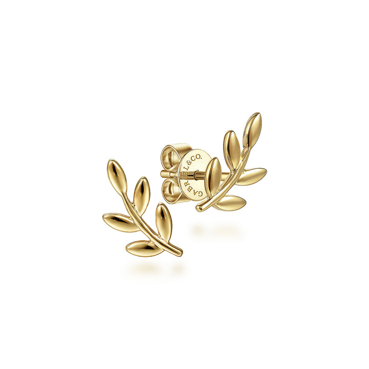 Gabriel & Co. EG14006Y4JJJ 14K Yellow Gold Laurel Branch Post Earrings