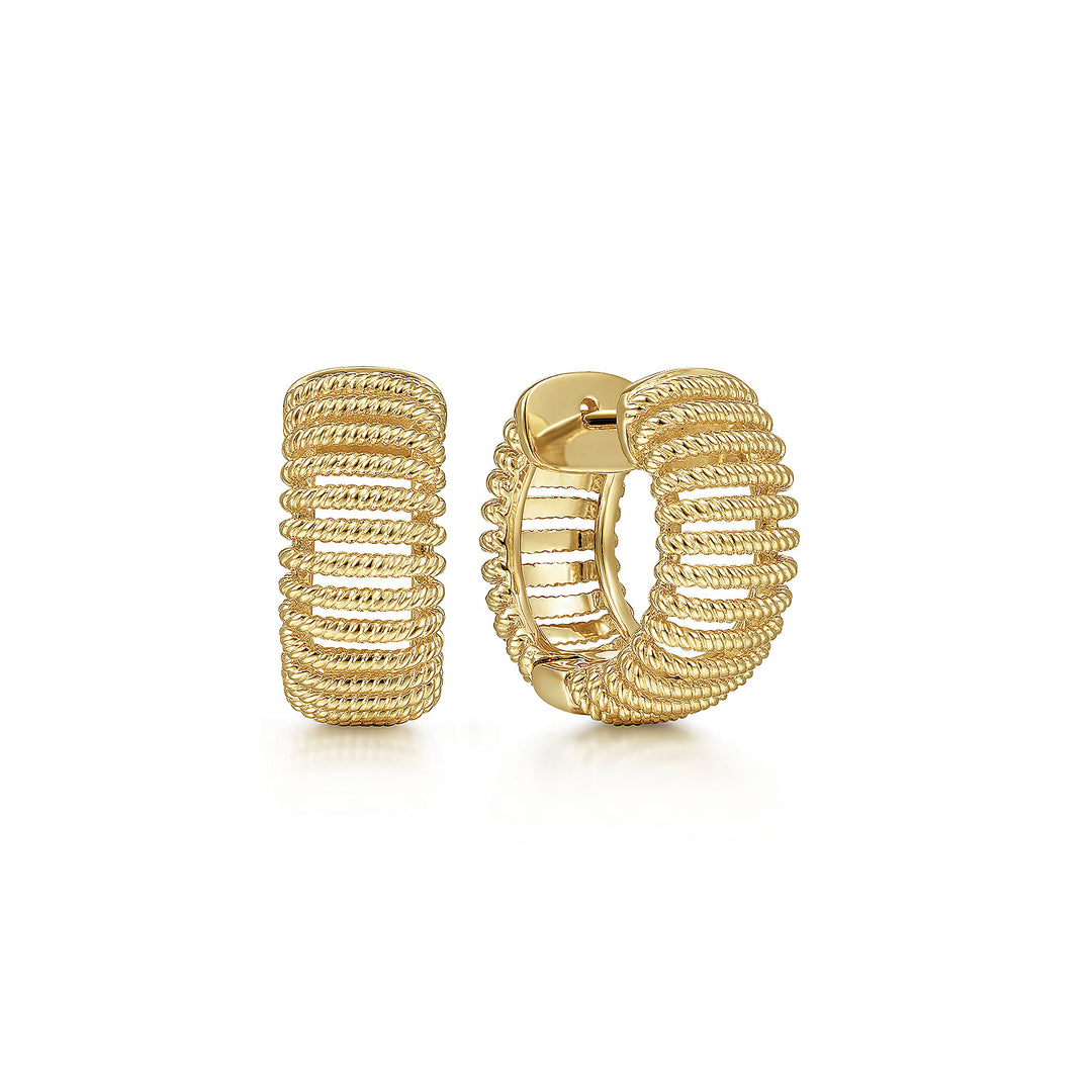 Gabriel & Co. EG14195Y4JJJ 14K Yellow Gold 15 mm Wide Open Pattern Huggies