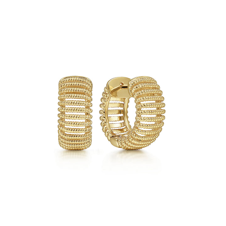 Gabriel & Co. EG14195Y4JJJ 14K Yellow Gold 15 mm Wide Open Pattern Huggies