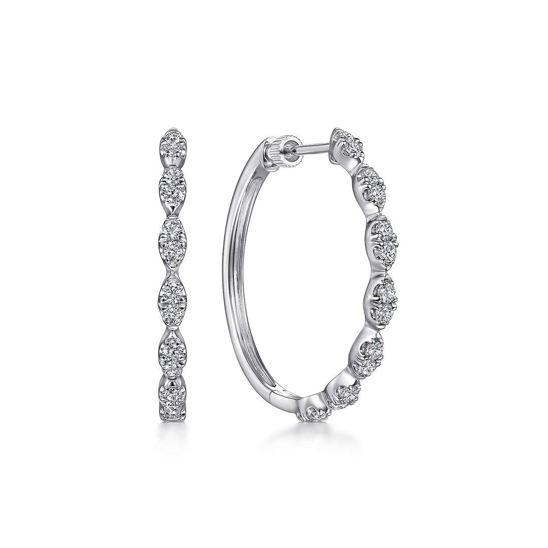 Gabriel & Co. EG14206W45JJ 14K White Gold 30MM Diamond Earrings