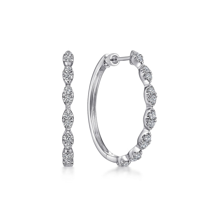 Gabriel & Co. EG14206W45JJ 14K White Gold 30MM Diamond Earrings