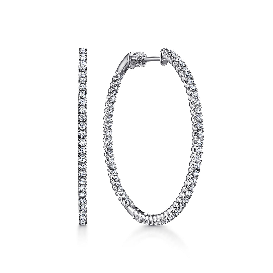 Gabriel & Co. EG14216W45JJ 14K White Gold 40MM Diamond Earrings