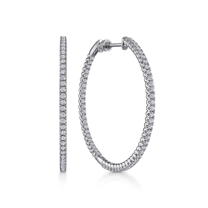 Gabriel & Co. EG14216W45JJ 14K White Gold 40MM Diamond Earrings