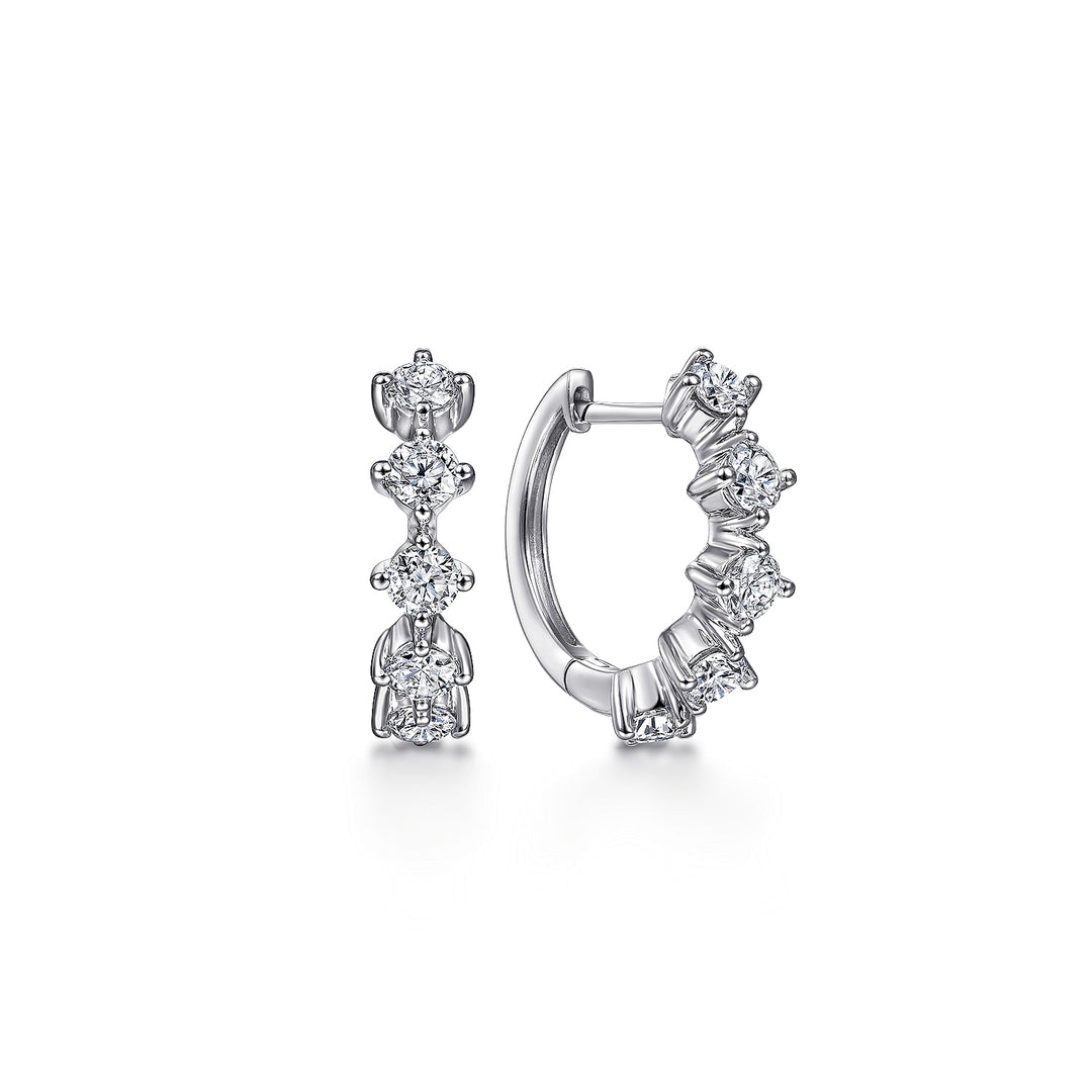 Gabriel & Co. EG14241W45JJ 14K White Gold 15mm Diamond Huggies