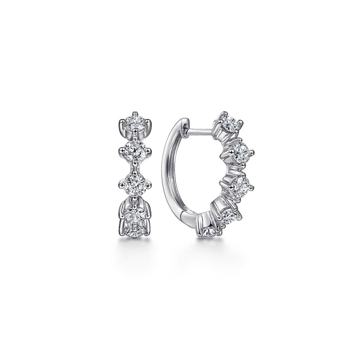 Gabriel & Co. EG14241W45JJ 14K White Gold 15mm Diamond Huggies