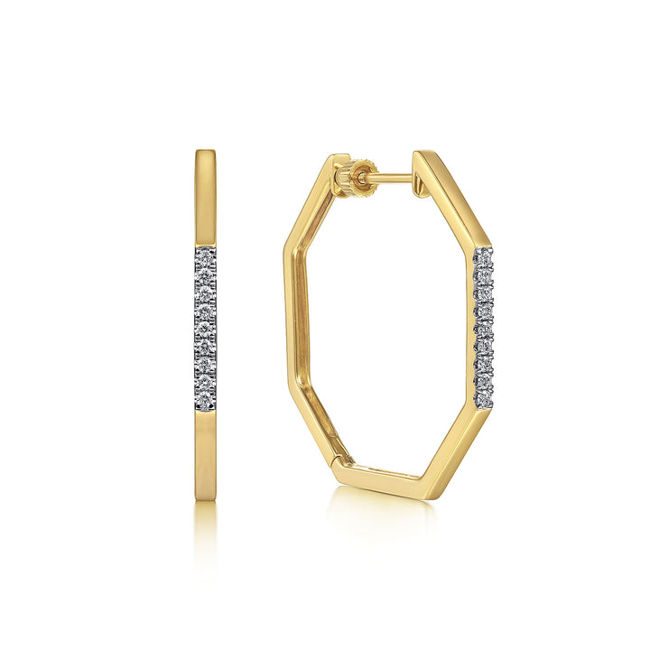 Gabriel & Co. EG14280Y45JJ 14K Yellow Gold 30MM Classic Diamond Hoop Earrings