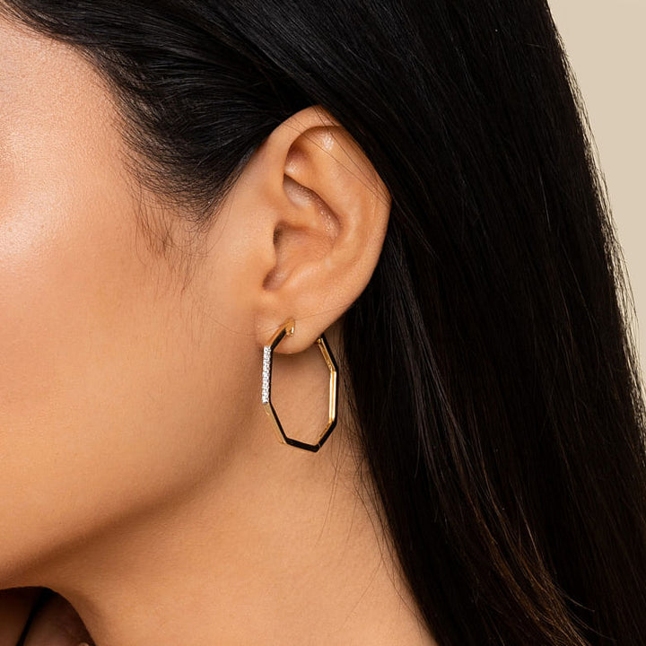 Gabriel & Co. EG14280Y45JJ 14K Yellow Gold 30MM Classic Diamond Hoop Earrings