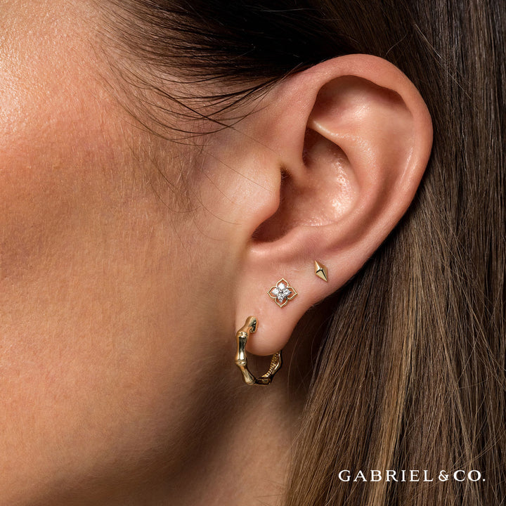 Gabriel & Co. EG14414Y45JJ 14K Yellow Gold Floral Diamond Stud Earrings