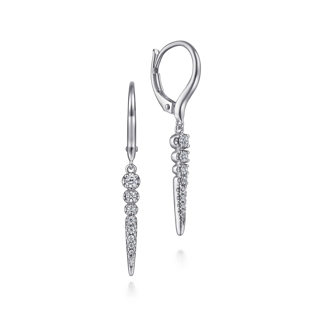 Gabriel & Co. EG14515W45JJ 14K White Gold Diamond Spike Drop Earrings