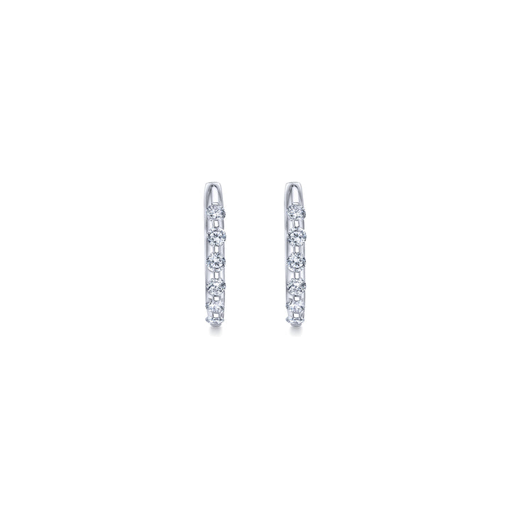 Gabriel & Co. EG9761W44JJ 14K White Gold 15mm Round Classic Diamond Huggie Earrings