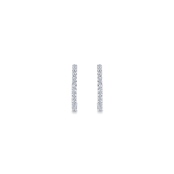 Gabriel & Co. EG9980W45JJ 14K White Gold Round Scalloped 15mm Diamond Huggie Earrings