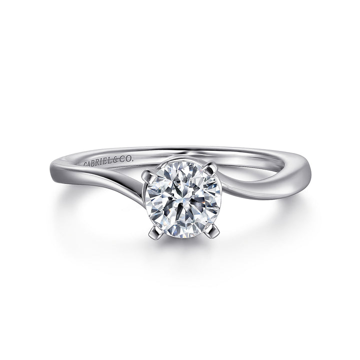 Gabriel & Co. ER11588R3W4JJJ 14K White Gold Round Diamond Engagement Ring