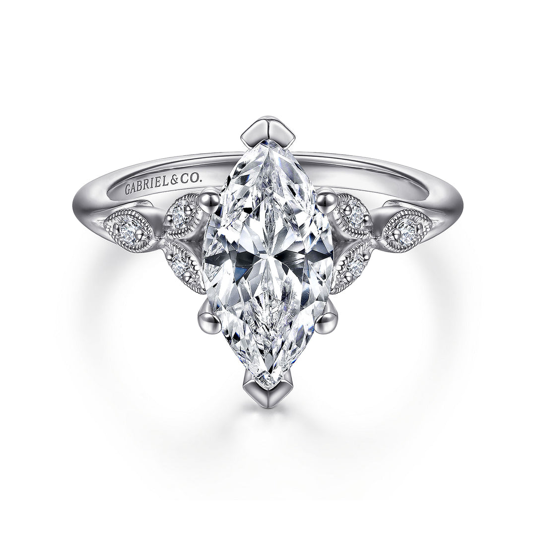 Gabriel & Co. ER11721M6W44JJ 14K White Gold Marquise Shape Diamond Engagement Ring