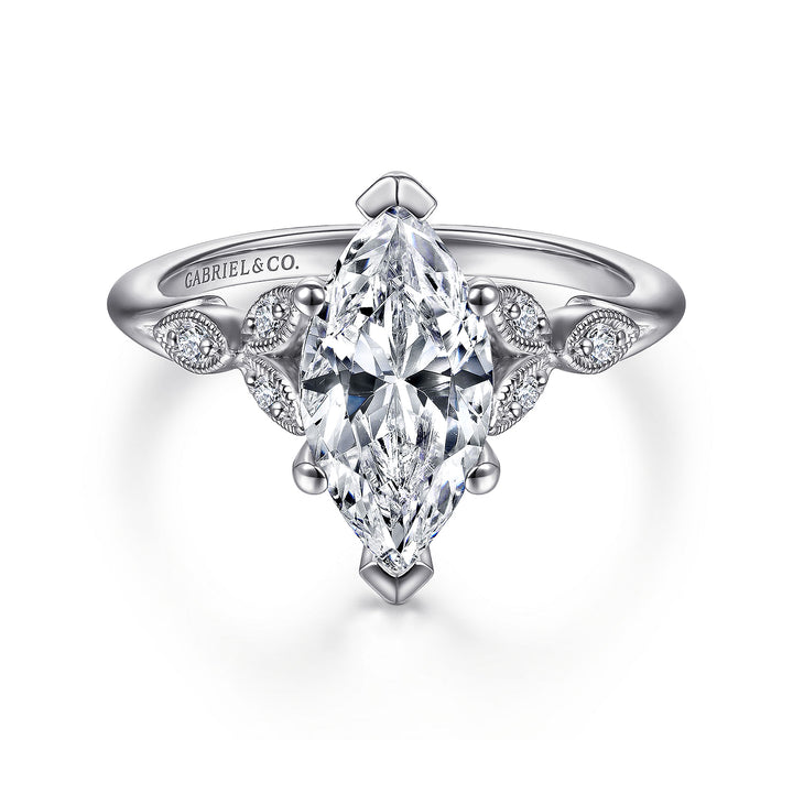 Gabriel & Co. ER11721M6W44JJ 14K White Gold Marquise Shape Diamond Engagement Ring