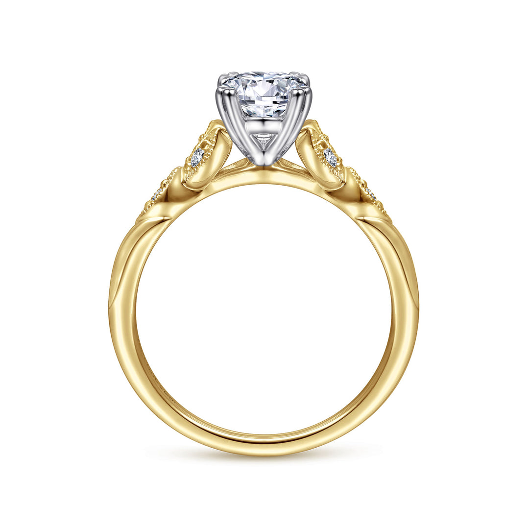 Gabriel & Co. ER11721O4M44JJ 14K White Yellow Gold Oval Diamond Engagement Ring