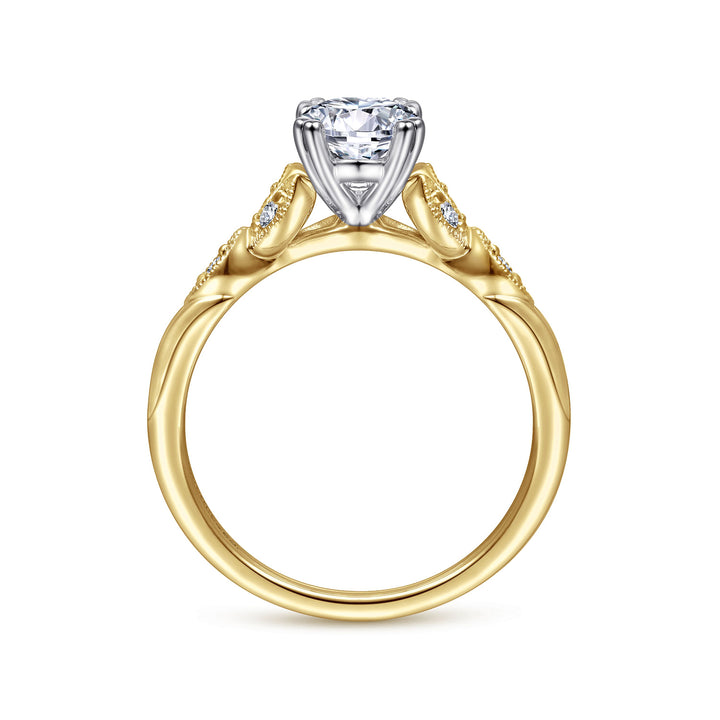 Gabriel & Co. ER11721O4M44JJ 14K White Yellow Gold Oval Diamond Engagement Ring