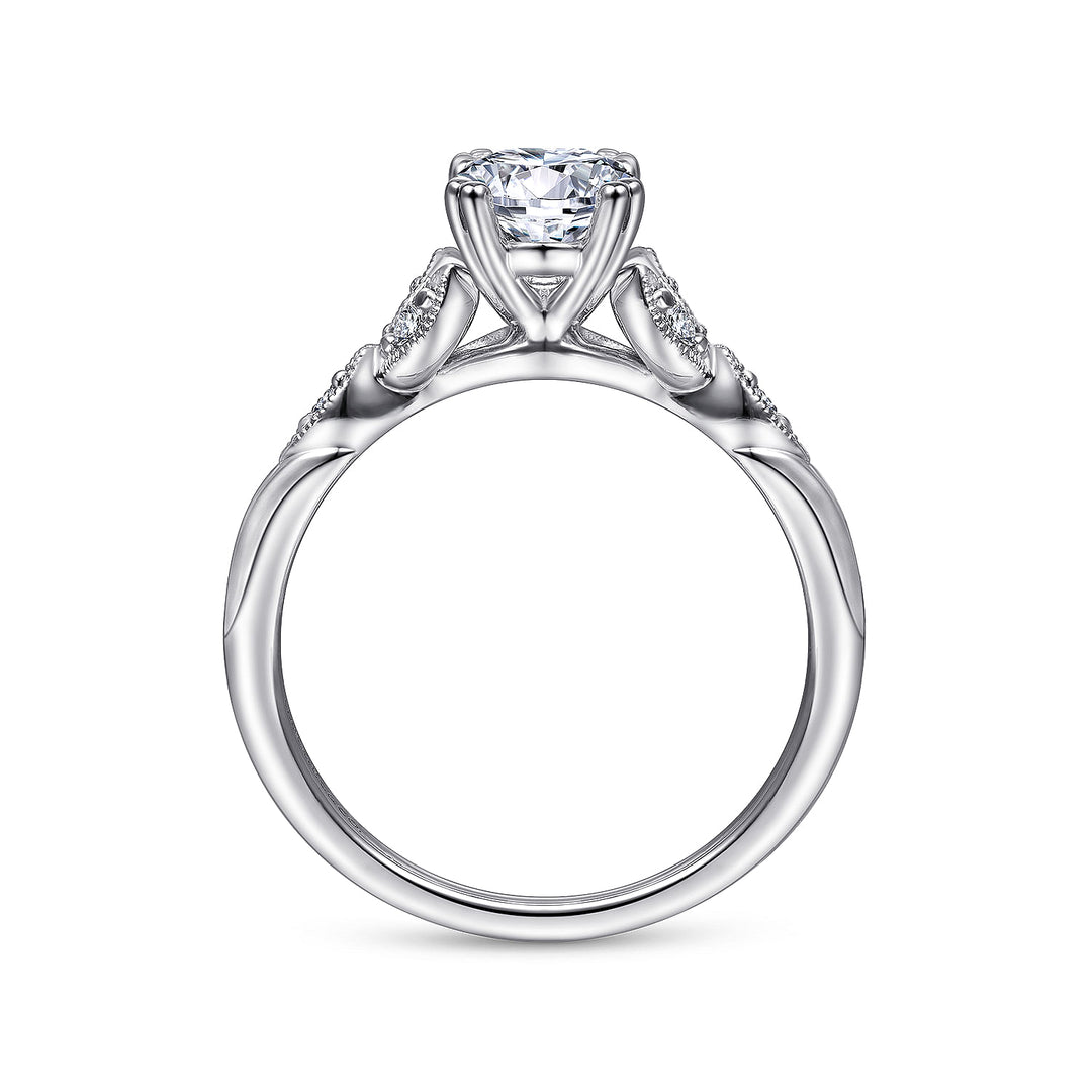 Gabriel & Co. ER11721O4W44JJ 14K White Gold Oval Diamond Engagement Ring